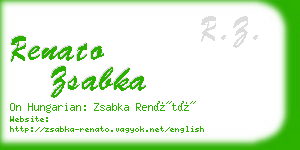 renato zsabka business card